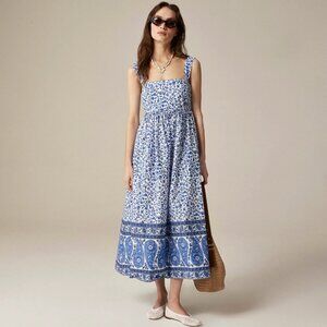 J.Crew Squareneck Midi Dress in bandana block print